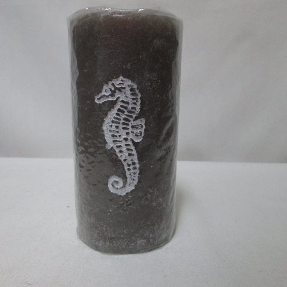 Other - Seahorse pillar candle brown white sea life 6" tall Hobby Lobby sealed NEW NWT